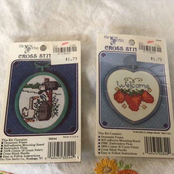 6 vintage cross stitch sets - Picture 2 of 7